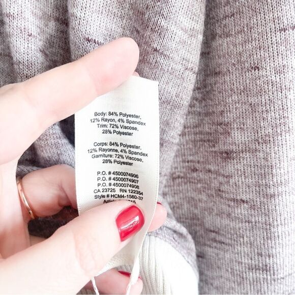 Wilfred Crewneck Sweater Heathered Purple Cream Knit Pullover Women's M High-Low - Picture 6 of 8